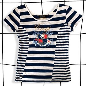 Y2k coogi striped tee
